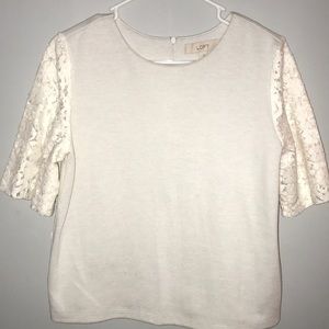 Lace sleeve loft top